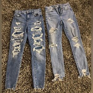 American Eagle Outfitters Ripped Blue Skinny Jeans